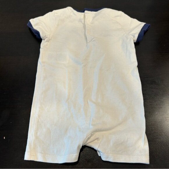 Ralph Lauren Short Sleeve Romper Atlantic Supplies   Tackle White Blue - Picture 4 of 5